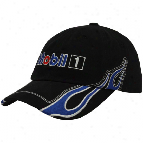 Tony Stewrat Black Exhaust Flames Adjustable Hat