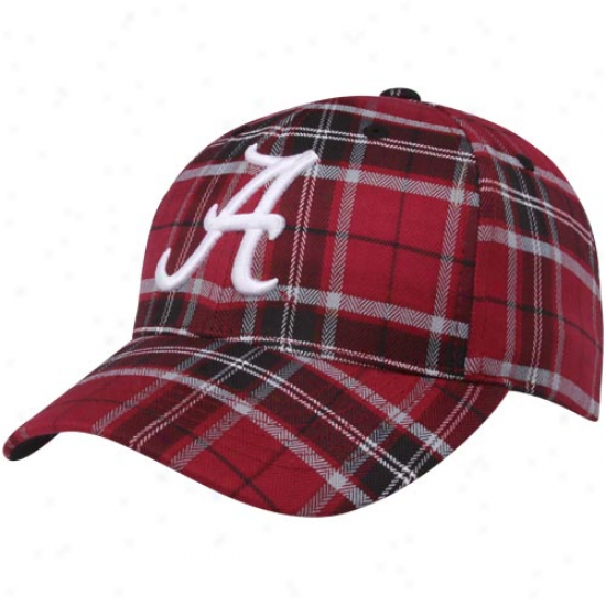 Top Of The World Alabama Crimson Tide Crimson Plaid Metro Adjustable Hat