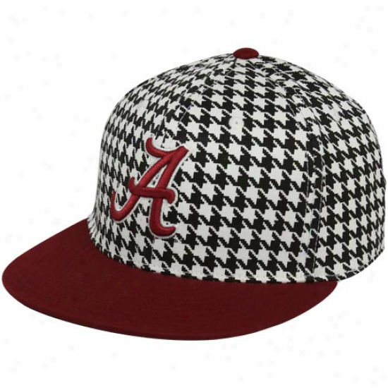 Top Of The World Alabama Crimson Tide Houndstooth-crimson Two-tone King 1-fit Flat Bill Hat