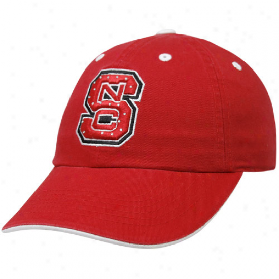 Top Of Tje World North Carolina State Wolfpack Ladies Red Lady Bling Adjustable Hat