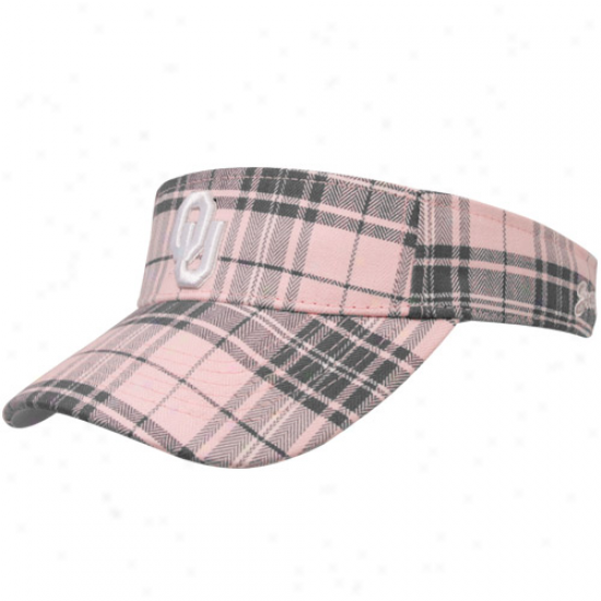 Top Of The World Oklahoma Sooners Ladies Stab Metro Plaid Adjustable Visor