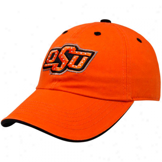 Top Of The World Oklahoma S5ate Cowboys Ladies Orange Woman of refinement Bling Adjustable Hat