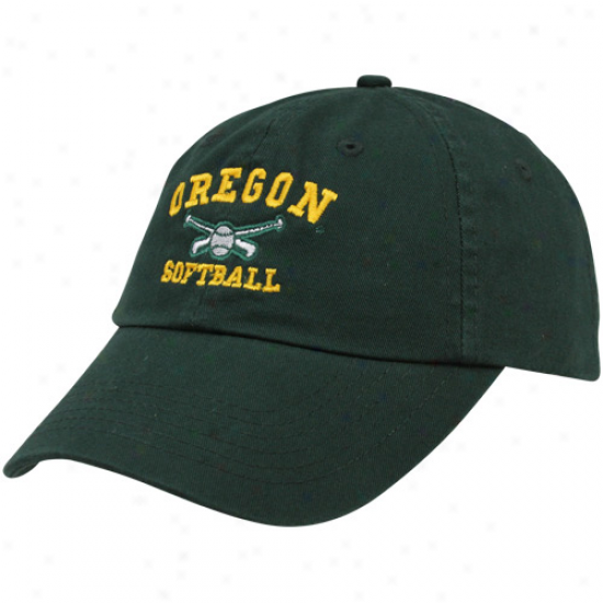 Top Of The Worle Oregon Ducks Green Softball Sport Drop Adjustable Hat