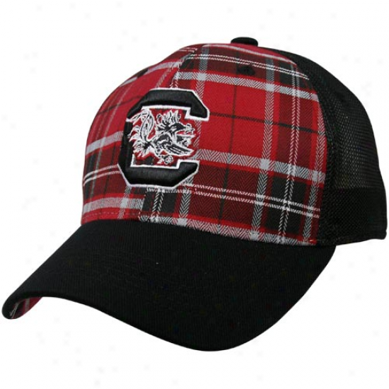 Top Of The World South Carolina Gamecocks Garnet-black Thrive Plaid One-fit Hat