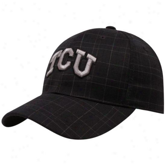 Top Of The World Texas Christian Horned Frogs (tcu) Black Plaid Monument One-fit Hat