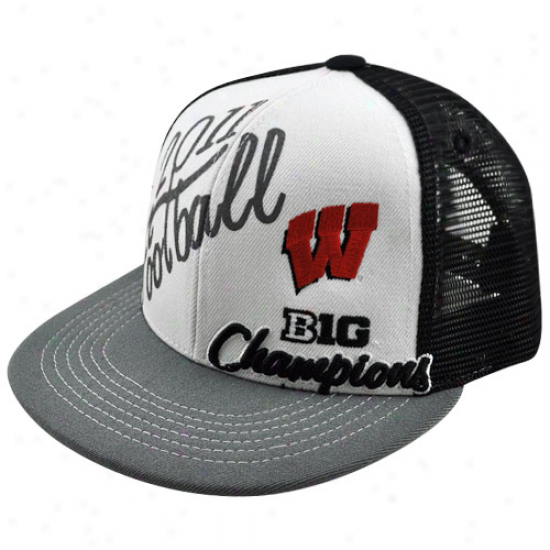 Top Of The World Wisconsin Badgers White-black 2011 Big Ten Football Champions Lovker Room Snapback Adjustable Hat