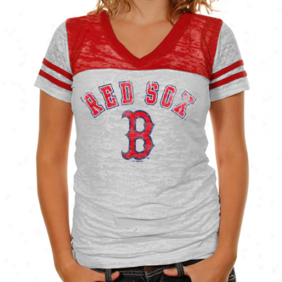 Touch By Alyssa Milano Bostln Red Sox Womens The Coop Burnout T-shirt - White-red