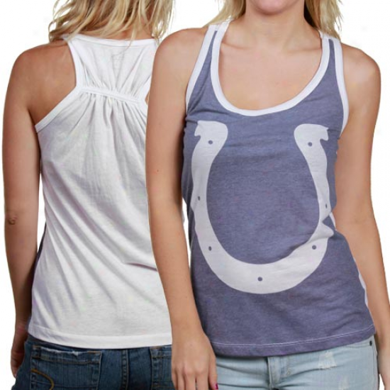 Touch By Alyssa Milano Indianapolis Colts Ladies Royal Blue-white Sublimated Burnout Tank Top