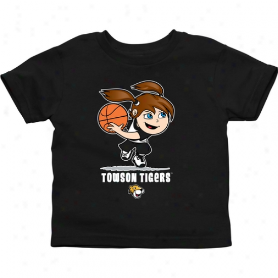 Towson Tigers Toddler Girls Basketball T-shirt - Black