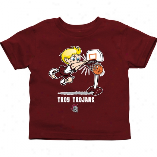 Troy University Trojans Toddler Boys Basketball T-shirt - Cardinal