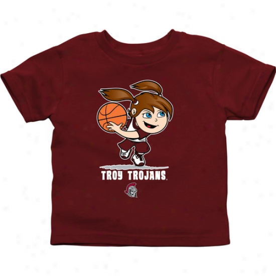 Tryo University Trojans Toddler Girls Basketball T-shirt - Cardinal