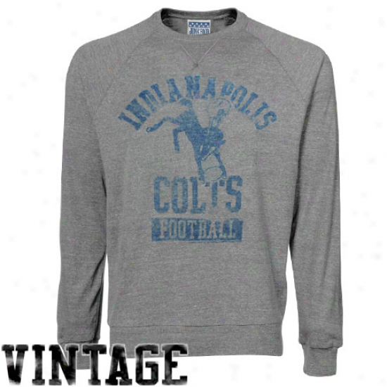 True Vintage Indianapolis Colts Ash True Vintage Premiium Long Sleeve T-shirt