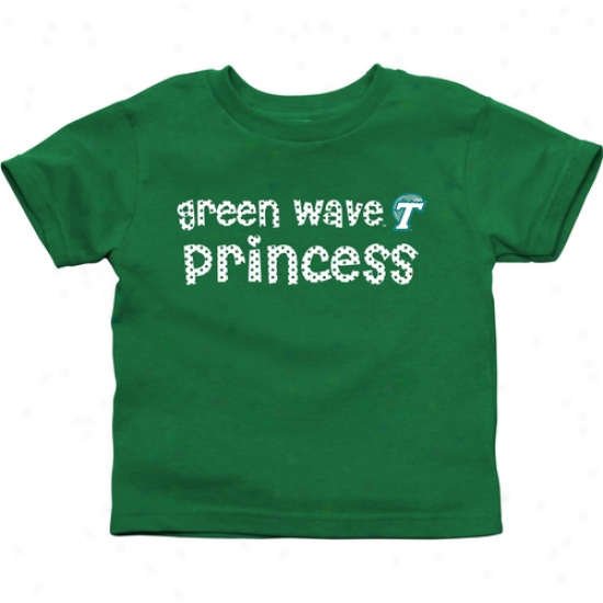 Tulane New Wave Toddler Princess T-shirt - Green