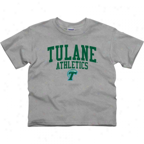 Tulane Green Wave Youth Athletics T-shirt - Ash