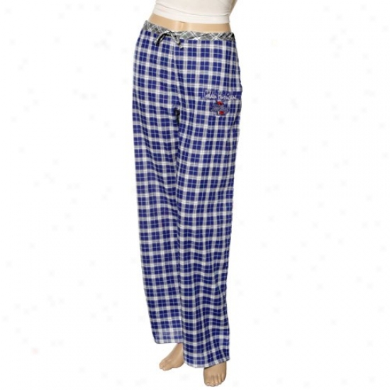 Tulsa Golden Hurricane Ladies Blue Plaid Heritage Woven Pajama Pants