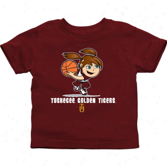 Tuskegee Golden Tigers Infant Girls Basketball T-shirt - Crimson