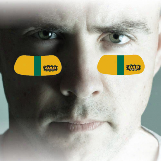 Uab Blazers 2-pair Yellow Team-colored Eye Black Strips