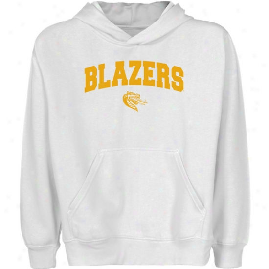 Uab Blazers Youth Wjite Logo Arch Pullover Hoody