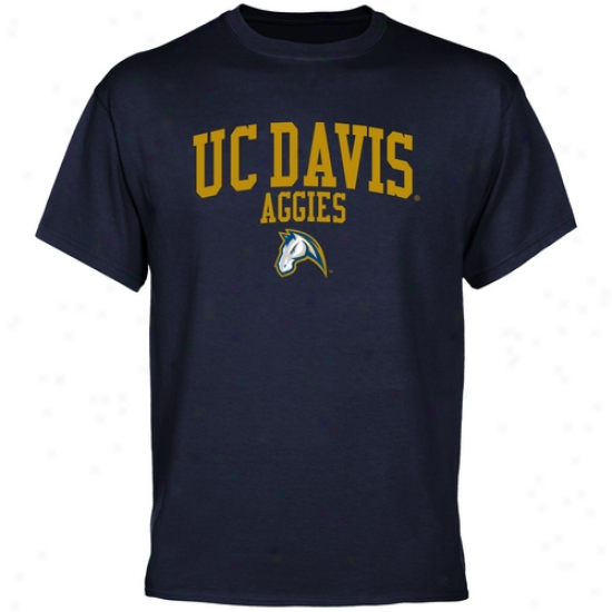 Uc Davis Aggies Team Arch T-shirt - Navy Blue