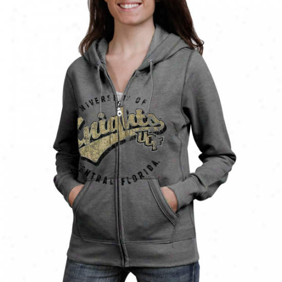 Ucf Knights Ladies Ash Swept Full Zip Hoodie Sweatshirt