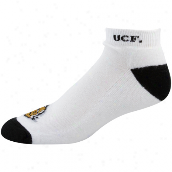Ucf Knights White-black Big Logo Ankle Socks