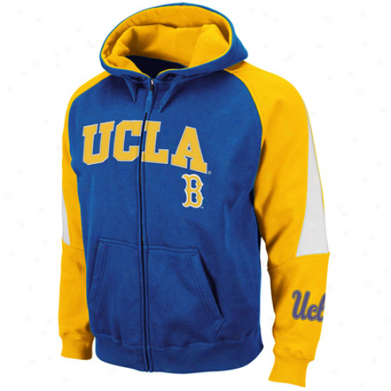 Ucla Bruins True Blue-gold Playmaker Full Zip Hoodie Sweatshirt