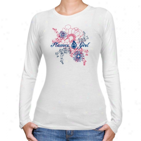 Uic Flames Ladies Pure Floral Bloom Long Sleeve Slim Interval T-shirt