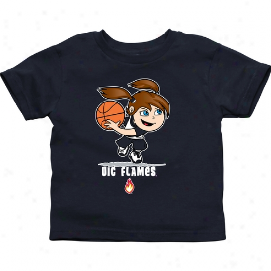 Uic Flames Toddler Girls Basketball T-shirt - Navy Blue