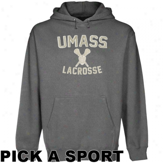 Umass Minutemen Legacy Pullover Hoodie - Gunmetal