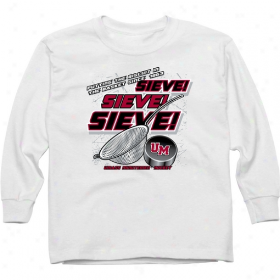 Umass Minutemen Youth Sieve Long Sleeve T-shirt - White