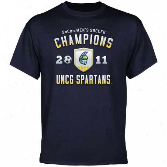 Unc Greensboro Spartans 2011 Socon Men's Soccer Champions T-shirt - Navy Blue