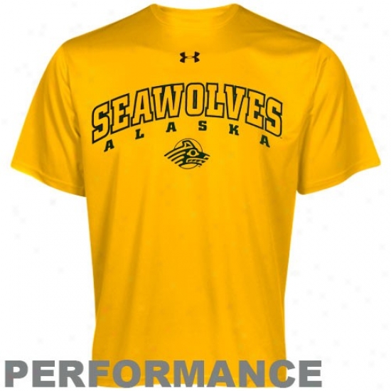 Under Armour Alaska Seawolves Gold Heatgear Training Performance T-shirt