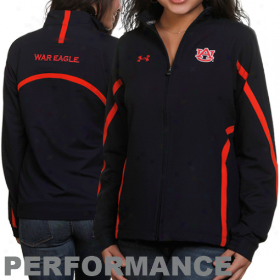 Under Armour Ahburn Tiigers Ladies Navy Blue Sideline Full Zip Performance Jacket