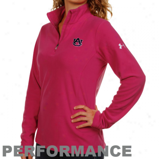 Under Armour Auburn Tigers Ladies Pink Arctic Performance Quarter Zip Fleece Pullover Jacket