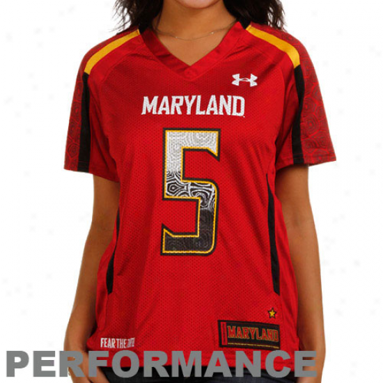 Under Armour Maryland Terrapins #5 Women's Replica Football Jersey - Red