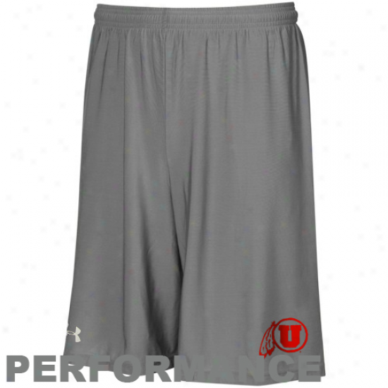 Under Armouur Utah Utes Gray Heatgear Performance Micro Shorts