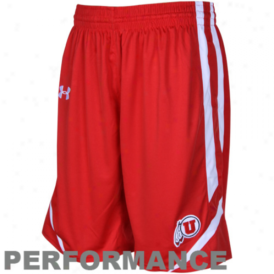 Under Armour Utah Utes Red Replica Heatgear Performance Basketball Shorts