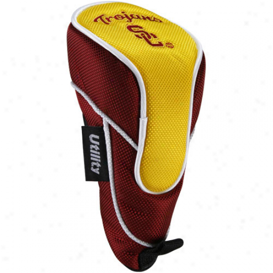 Usc Trojans Cardinal-gold Shaft Gripper Utility Golf Club Headcover-