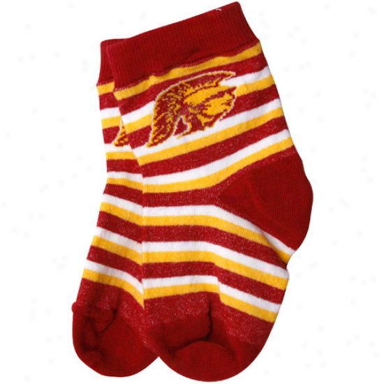 Usc Trojans Infant Cardinal Striped Rugby Socks