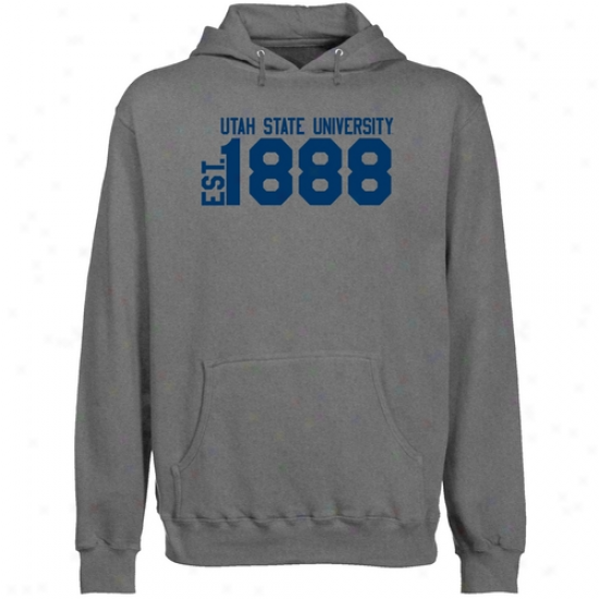 Utah State Aggiies Gunmetal Est. Date Lightweight Pullover Hoody