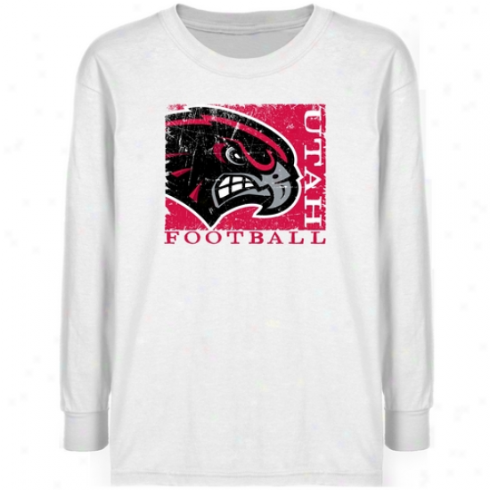 Utah Utes Youth White Sport Stajp T-shirt