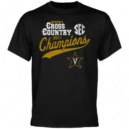 Vanderbilt Commodores 2011 Sec Women's Cdoss Country Champions T-shirt  -Black