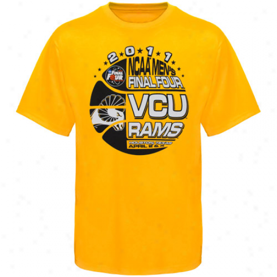 Vcu Rams 2011 Ncaa Men's Basketball Tournament Final Four Broken Ball T-shirt - Gold