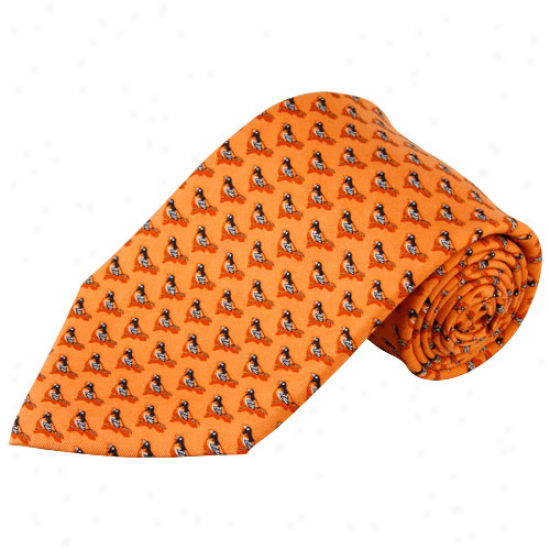 Vineyard Vines Baltimore Oriolees Orange Silk Tie