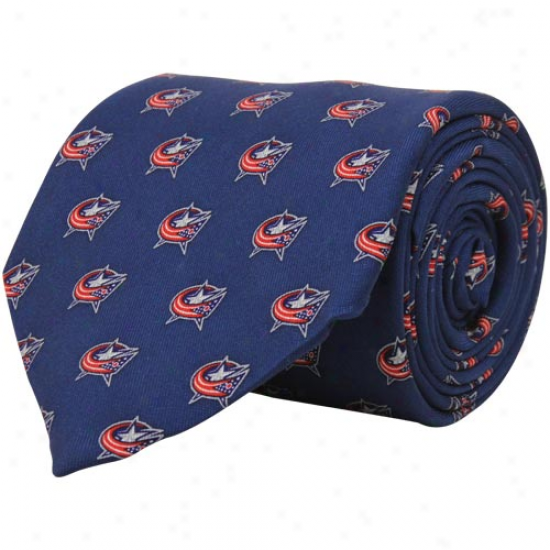 Vineyard Vines Columbus Blue Jackets Navy Blue Mini Logo Sili Tie