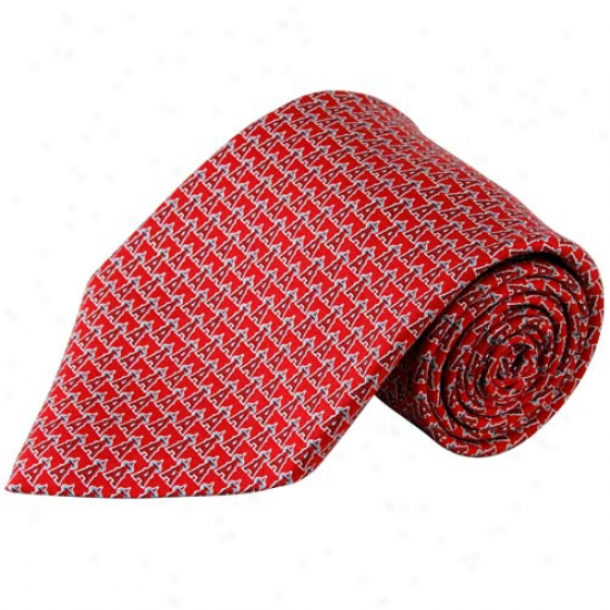 Vineyard Vines Loa Angeles Angels Of Anaheim Red Silk Tie