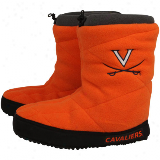 Virginia Cavaliers Ladies Orange Fleece Slipper Booties