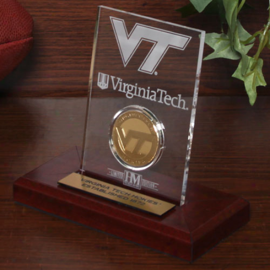 Virginia Tech Hokies 24kt Gol dCoin Etched Acrylic Plate