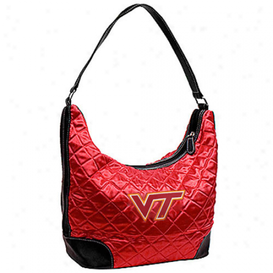 Virginia Tech Hokies Maroon Quilted Hkbo Purse