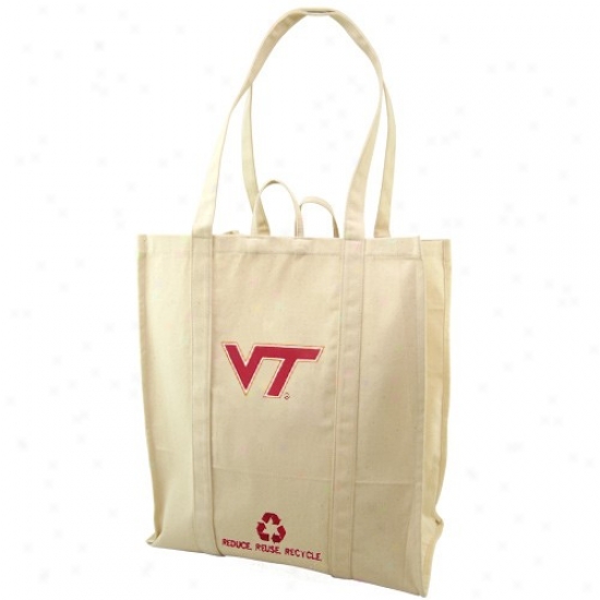 Virginia Tech Hokies Natural Resuable Organic Tote Bag